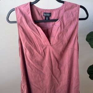 Dusty Rose Sleeveless V-Neck Dress